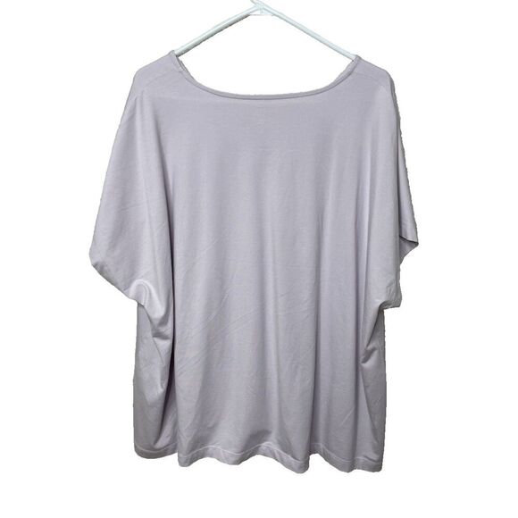 J.Jill Plus Size 3X Luxe SuPima Cotton V-Neck Easy Tee Shirt SS Lavender #6 - Picture 3 of 6